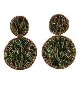 Pendientes de Bordado con Cuentas, Pendientes de Madera de Calidad y Cuentas de Semillas, Diseño Personalizado, Pendientes de Cuentas para Regalo - Product Image 1