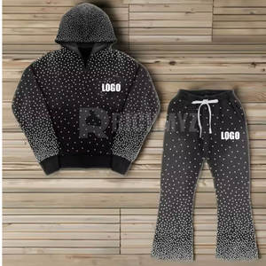 Fabricants OEM de survêtements tendance avec strass, survêtement uni avec strass, survêtement décontracté - Product Image 2