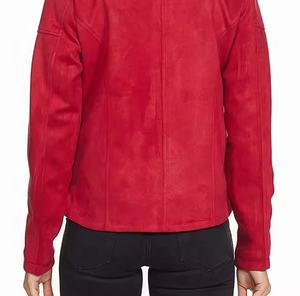 High Quality Woman Red Wool Bomber <b>Jackets</b> Full Sleeves Streetwear Autumn New Best Sale Fashionable Outerwear <b>Women</b> <b>Jacket</b> - Product Image 4