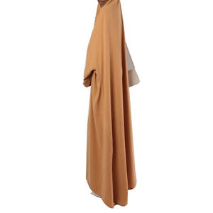 Abayas jilbab à manches longues de couleur unie, vêtements de style musulman, vente en gros, 2 pièces, nouvelle collection 2022 - Product Image 2