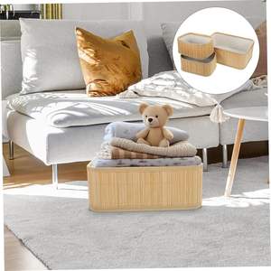 Nuevo Diseño 2026, Juego de Cestas de Almacenamiento de Bambú con Forro, Ahorro de Espacio para Organizador de Cosméticos, Ordenador de Dormitorio, Estilo Asiático, Duradero - Product Image 5