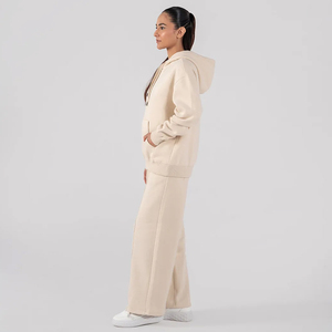 Ensemble de survêtement décontracté en molleton pour femme, sweat-shirt à capuche surdimensionné brodé uni personnalisé, jogging 2 pièces, vêtements de détente d'hiver - Product Image 2