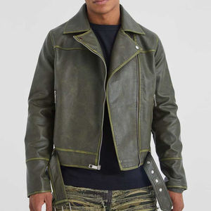 Chaqueta de Cuero para Hombre, Colección de Invierno, Cómoda, Suave, Estilo Urbano, Logotipo Frontal Personalizado, Transpirable, Resistente al Viento, con Envío - Product Image 3