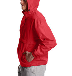 Chaqueta cortavientos de nailon de peso pesado OEM para hombre al por mayor personalizable con capucha para primavera estilo callejero con bordado - Product Image 5