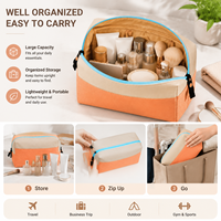 Grande trousse de maquillage de voyage en PU, organiseur de cosmétiques, trousse de toilette étanche, sac de rangement portable pour femmes