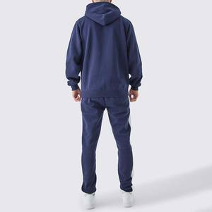Custom Color Block Retailer Heavyweight Winter <b>Eco</b> Friendly Breathable Pullover Sweatsuit Set for Men Streetwear - Product Image 2