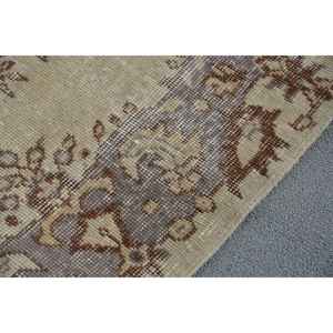 Tapis turc vintage 3,8x7 pieds, tapis en laine à imprimé animal brun gris - Product Image 5