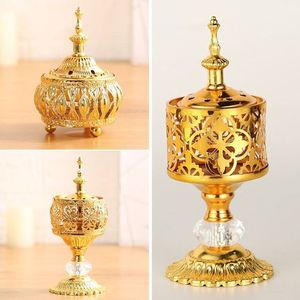 Lámpara de Perfume Metálica Ecológica de Alta Calidad con Diseño Floral Árabe y Acabado Dorado, Soporte de Diseño Dorado para Servir Nueces - Product Image 6