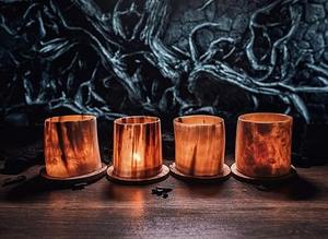 Portavelas de Cuerno Natural Translúcido Hecho a Mano de Lujo, Portavelas Votivo con Brillo Ámbar Único, Elegante Decoración de Búfalo - Product Image 2