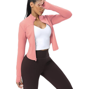 Veste extensible à fermeture éclair intégrale pour femme, haut de yoga léger, vêtements d'entraînement athlétique doux, mélange de nylon et de spandex confortable - Product Image 3
