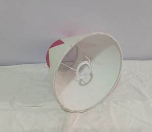 Abat-jour en tissu de lin rose et blanc élégant, fait main, moderne, sur mesure, pour lampe suspendue, lustres, E27, vente en gros - Product Image 6