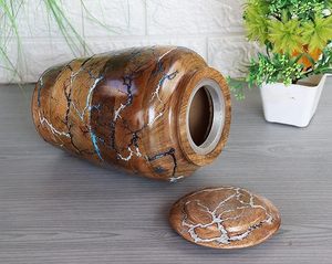 Handmade <b>Large</b> Adult Size Mosaic Aluminium Glass Cremation <b>Urn</b> Unique Funerals Supply With Individual Tiles Applied Burial - Product Image 5