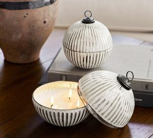 Pear Shaped Copper Finish Stainless Steel With <b>Leaf</b> Design Lid Candle Jar Home Decor Used Fruit Shape - Product Image 5