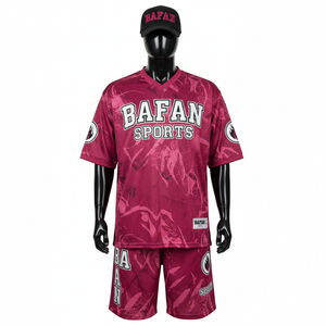 Ensemble court en mesh pour homme, tissu polyester mesh premium 160 GSM, tenue athlétique bordeaux, impression par sublimation du logo pour ensemble homme - Product Image 1