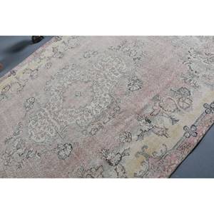 พรมตุรกีวินเทจ6 'x 10.5' คลาสสิกพื้นที่ขนาดใหญ่สีเบจสีชมพูการออกแบบการเย็บปะติดปะต่อกันวัสดุขนสัตว์น้ำยางโมเดลใหม่-สำหรับห้องโถงสี่เหลี่ยมผืนผ้า - Product Image 5