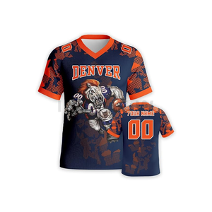 Sublimation de vêtements de football personnalisés de qualité supérieure, entièrement en coton et polyester, maillot de football américain brodé sur mesure - Product Image 3