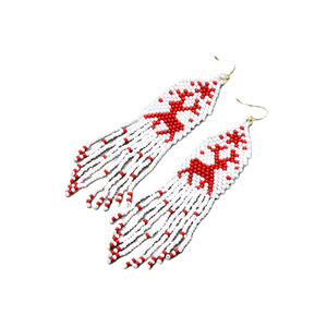 Couleurs personnalisées belles perles de rocaille broderie boucles d'oreilles vacances cadeau de noël boucles d'oreilles perlées à la mode boucles d'oreilles goutte - Product Image 6