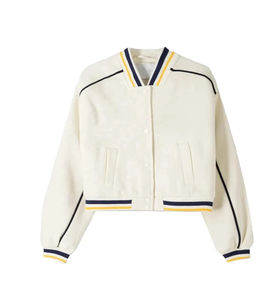 Chaqueta Corta Deportiva para Mujer de Alta Demanda con Mangas Largas de Cuero, Lana y Lona, Diseño Transpirable, Ribeteado, Marca Privada - Product Image 2