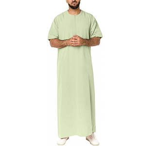 Vente en gros de vêtements musulmans Thobe Jubbah au design arabe à la mode pour hommes avec logo personnalisé avec panneau Daffah - Product Image 6