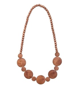 Collier de déclaration de perles en bois naturel fait à la main Boho africain Tribal collier ras du cou Simple Hippie bijoux de vacances pour unisexe - Product Image 5