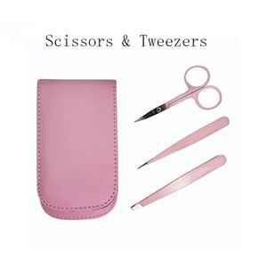 Pince à sourcils oblique pointue en acier inoxydable de marque privée professionnelle de haute qualité ciseaux incurvés réutilisables écologiques - Product Image 4