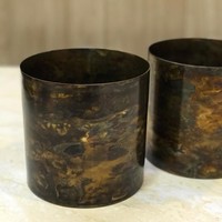 Grand pot de bougie Antique rond en métal, meilleure vente, récipient de bougie plaqué de haute qualité pour votre maison