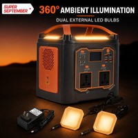 Station d'alimentation portable 300W 256Wh LiFePO4, générateur solaire, onduleur à onde sinusoïdale modifiée, double prises AC Type C pour le camping et les activités de plein air