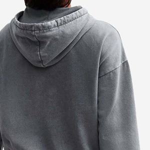 Logo personnalisé Vintage 2026 lavage à l'acide 2 en 1 lourd hiver sweat à capuche zippé pour les femmes 100% coton - Product Image 6