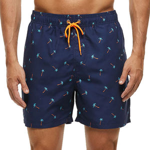 Pantalones cortos de playa de secado rápido de poliéster personalizados para hombre de talla grande con estampado 3D elástico con cordón para nadar en la playa - Product Image 1