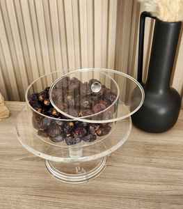 Boîte de rangement en acrylique transparente Signature Opulence avec couvercle en bois incrusté de nacre pour l'accueil du Ramadan et un style de table élégant - Product Image 3