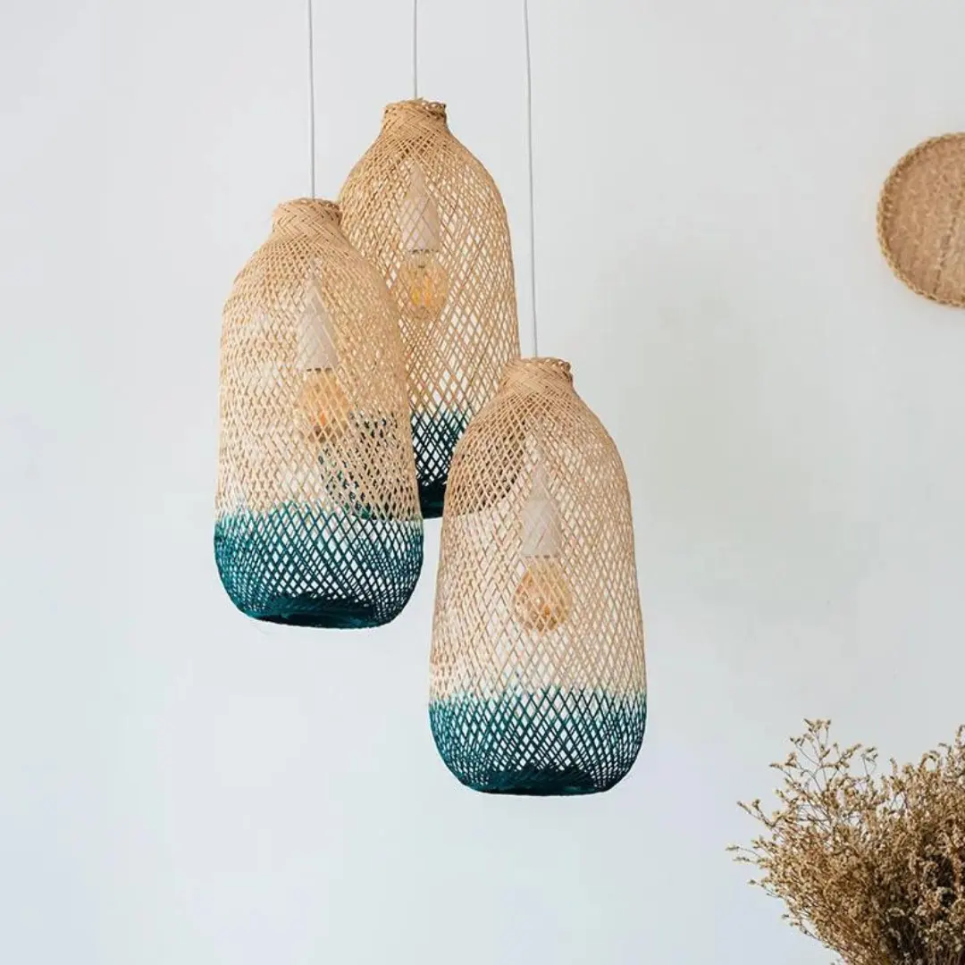 Élégance durable: Top 1 des lampes suspendues faites à la main, le bambou élastique du Vietnam crée des abat-jour écologiques pour la décoration de la maison