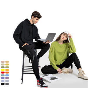 Sudadera de cuello redondo para hombre y mujer, unisex, de gran tamaño, logotipo OEM personalizado, sudadera informal sólida para hombre, sudaderas con capucha - Product Image 2