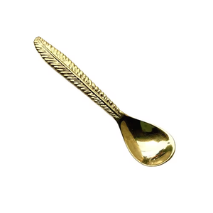 Cuchara de latón hecha a mano para diseño de mango de manzana Cuchara dorada novedad de medición para tamaño personalizado y precio barato - Product Image 5