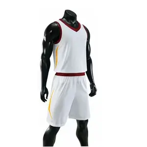 白色男士双面服装定制升华批发篮球服，篮球衫双面篮球服