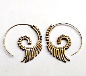 Pendientes de Aro Espiral Bohemios, Aleación Plateada Antigua, Joyería de Moda Unisex - Product Image 4