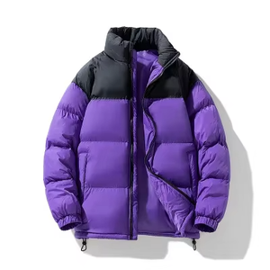 Custom Two Tone Puffer Jacket Men Winter <b>Bubble</b> <b>Coat</b> Stand Collar Zip Up Warm Outerwear OEM Wholesale Manufacturer - Product Image 2