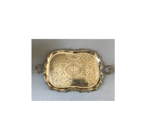 ถาดเสิร์ฟโลหะช็อคโกแลตแกะสลักด้วยมือถาดตกแต่งชิ้นกลางสำหรับงานแต่งงานถาดเสิร์ฟชุบเงิน - Product Image 4