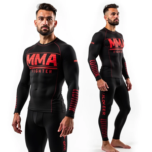 Sublimado Rash Guard Compression Fit Manga completa y corta Obtenga MMA personalizado y obtenga Equipo de Combate personalizado kimono de jiu jitsu - Product Image 1