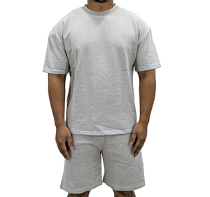 Vente en gros de 2 pièces 100% coton pour hommes été décontracté Streetwear ensembles courts soutien respirant ensembles de t-shirts pour hommes 2026 - Product Image 1