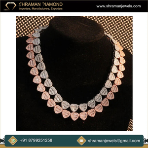 Collier en diamant moissanite de qualité supérieure, plaqué argent, 15 carats et 45 grammes, cœur et baguette de 10 mm, chaîne solide - Product Image 5