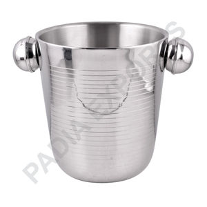Double Wall Wine Bucket with Handle for Wine <b>Chiller</b> Bucket Uses Manufacture in India for Sale Hot Selling Stainless Steel - Product Image 1