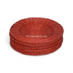 Assiette de présentation en rotin naturel tressé à la main au Vietnam pour la décoration de table et un mode de vie éco-responsable - Product Image 3