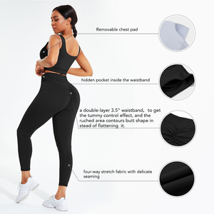 Conjunto de yoga al por mayor conjuntos de ropa deportiva femenina para mujer Conjunto de deporte Fitness gimnasio ropa de yoga trajes chándal - Product Image 4