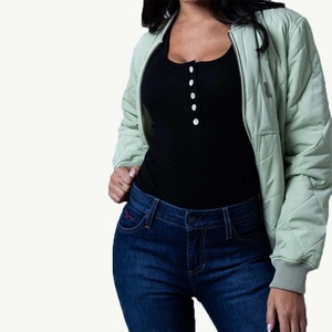 New Factory Direct Supplier Women Winter Bomber Jackets Knitted Breathable <b>Eco</b> Friendly Windproof High Quality Custom - Product Image 2