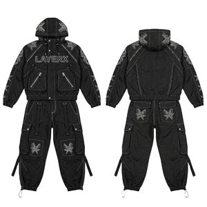 2026 Custom Women <b>Nylon</b> Hooded Tracksuit Lightweight Printed Windbreaker Embroidery Baggy <b>Jogger</b> Crop Jacket Two Piece Set Oem - Product Image 1