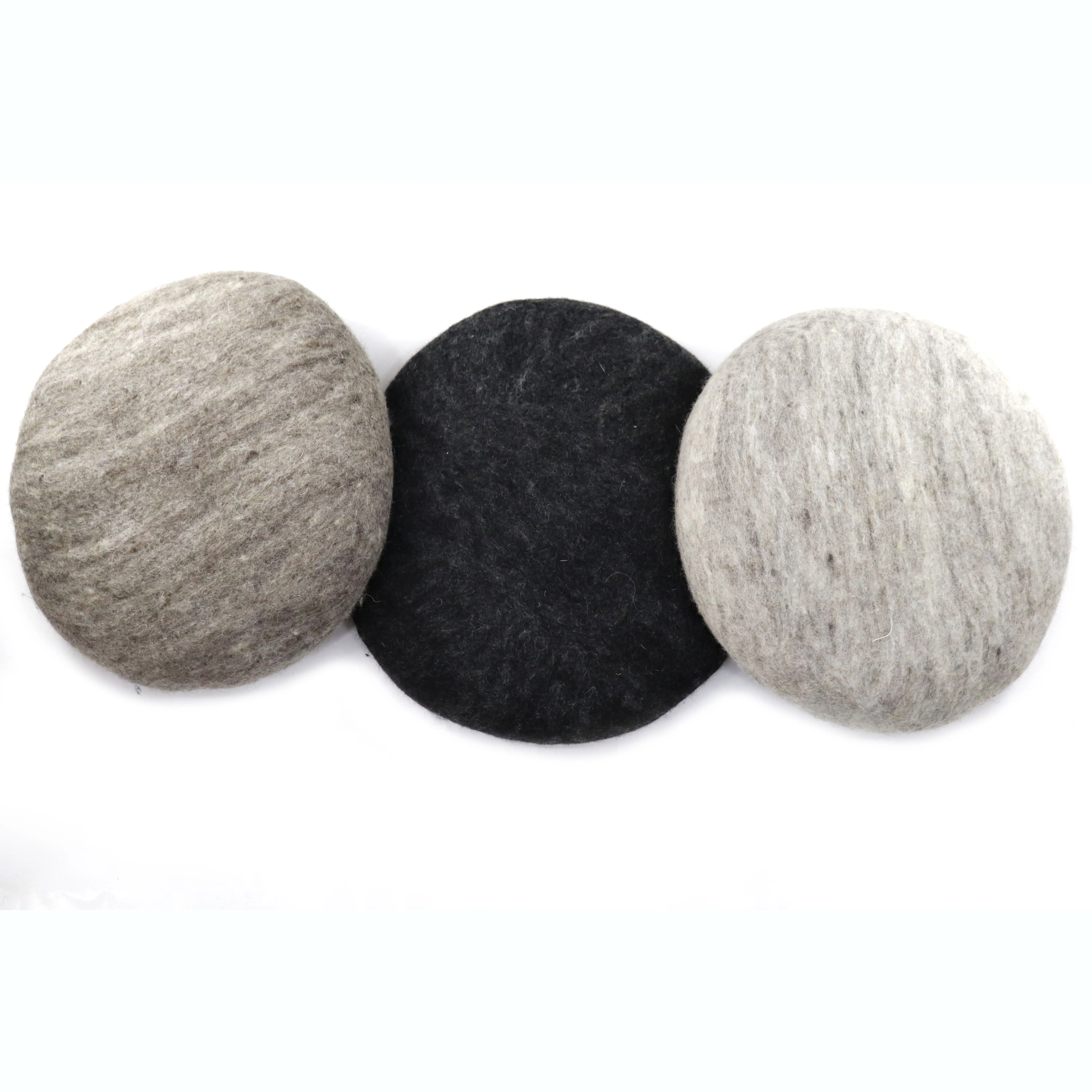 Newest Handmade Eco-friendly 35 cm comfortable fluffy attractive raw wool chair cushion pillow collection