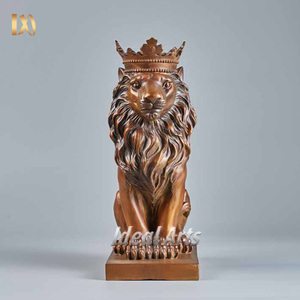 Pequeña escultura de tigre de bronce estatua de animal hecha a mano para decoración de mesa y oficina - Product Image 5