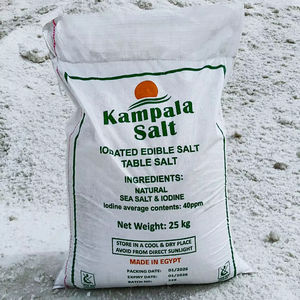 Sal de Mesa Iodada de Grado Alimenticio |   Marca Kampala |   Sal Marina Blanca Refinada 99.8% Pura para Cocinar, Certificada HACCP, Bolsa de 25 kg - Product Image 1