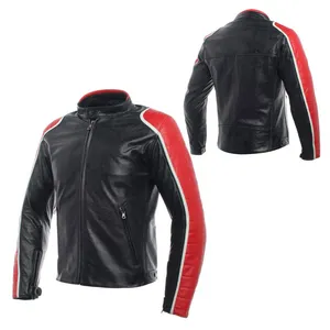 Meilleur Hommes Biker Vintage Moto Racer Rétro Moto Veste En Cuir Véritable En Cuir De Course Moto Veste