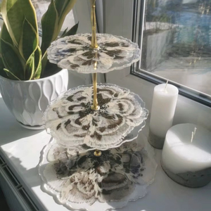 แม่พิมพ์ซิลิโคนทรงกลม3ชั้นแบบแฮนด์เมดสำหรับงานฝีมือเรซิ่นถาดชาและการแสดงผลไม้แฮนด์เมด - Product Image 1